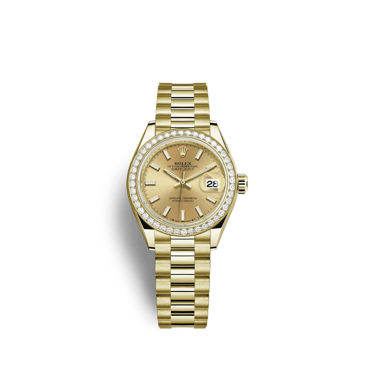 Lady-Datejust 28, 18kt Yellow Gold and diamonds