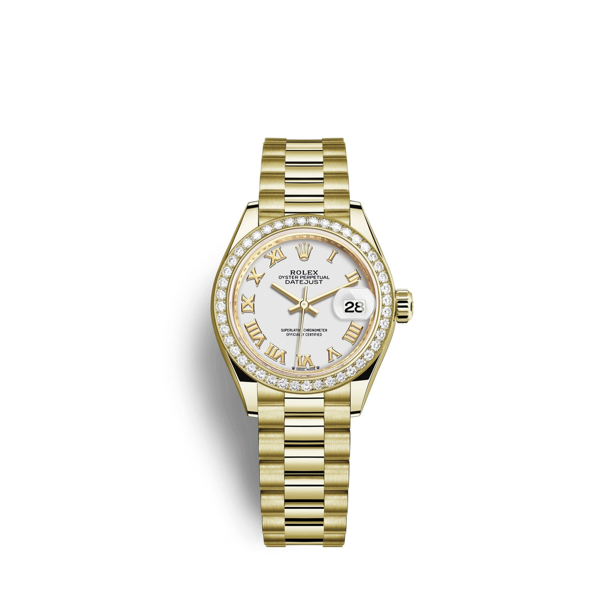 Lady-Datejust 28, 18kt Yellow Gold and diamonds