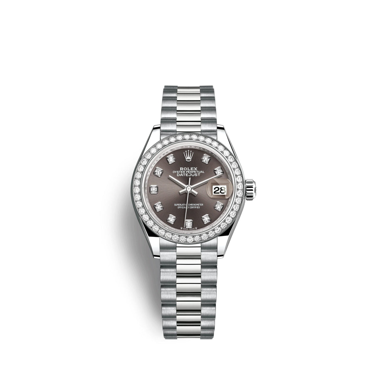 Lady-Datejust 28mm, 18k White Gold