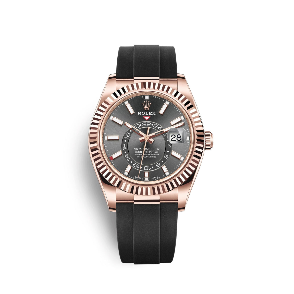 Sky-Dweller 42mm, 18k Everose Gold, Oysterflex