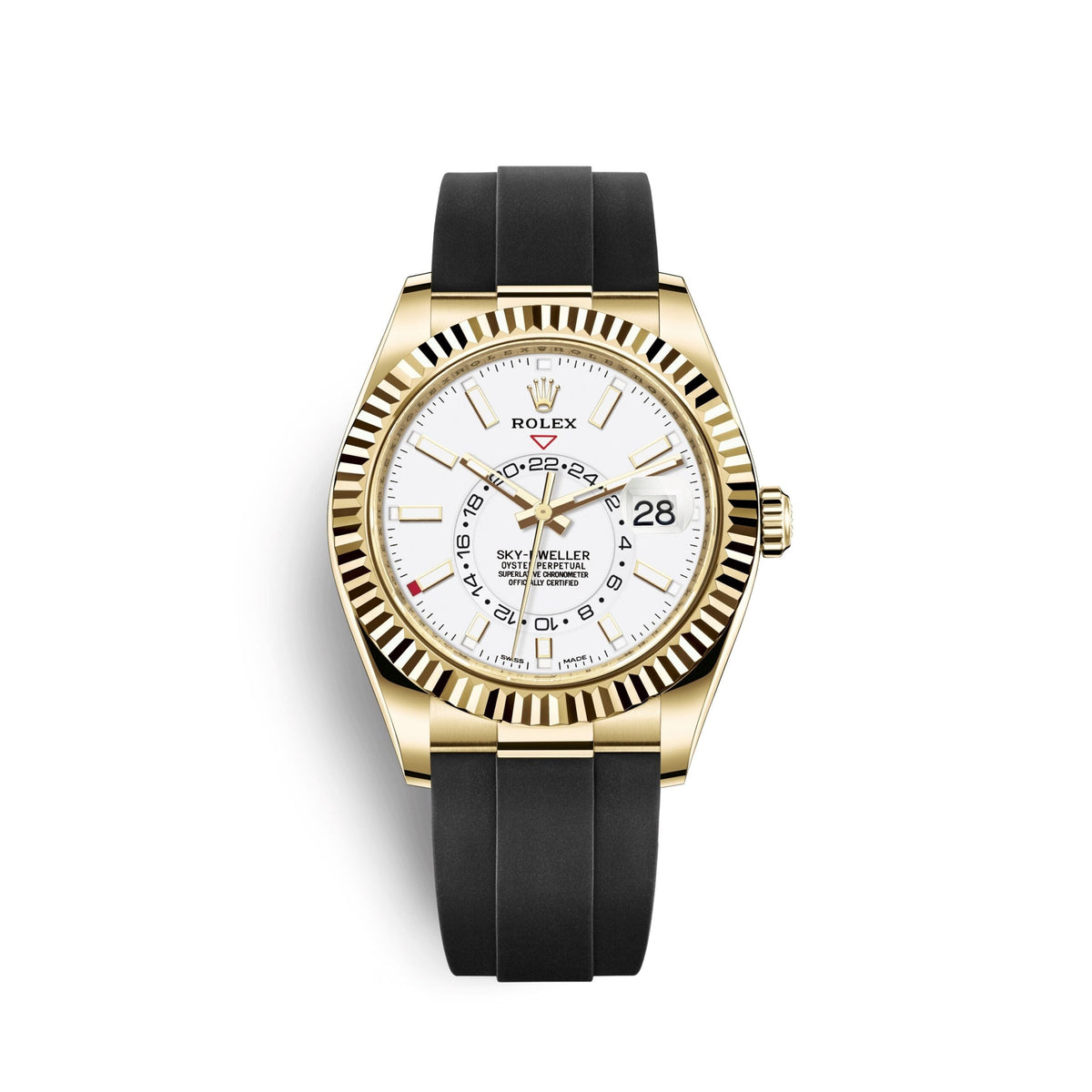 Sky-Dweller 42mm, 18k Yellow Gold, Oysterflex