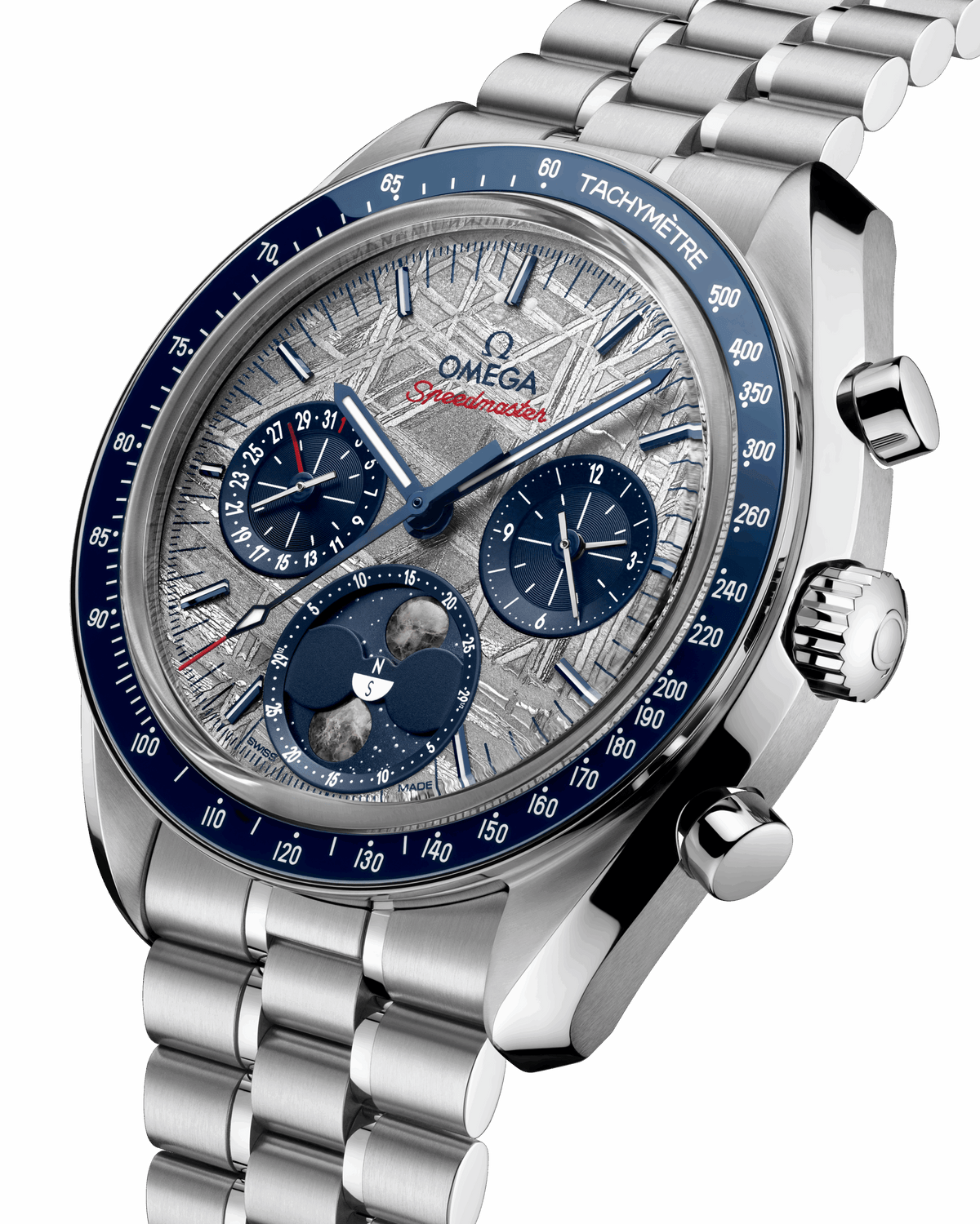 Unworn, Speedmaster Moonphase, Stainless Steel, Chronograph, 43 mm, photo 3