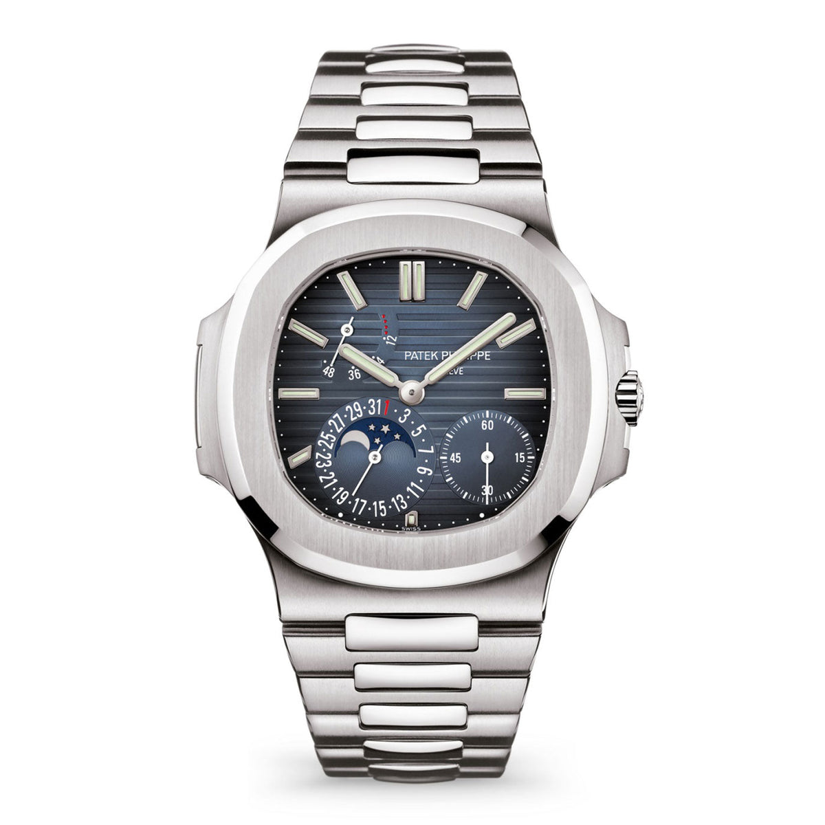Nautilus Date, Moon Phases Watch, Stainless Steel, 40mm