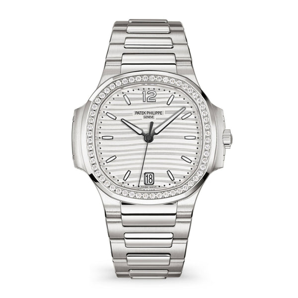 Nautilus Ladies Automatic Watch, Stainless Steel and Diamonds, 35,2mm