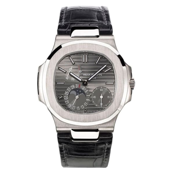 Nautilus Date, Moon Phases Watch, 18k White Gold, 40mm