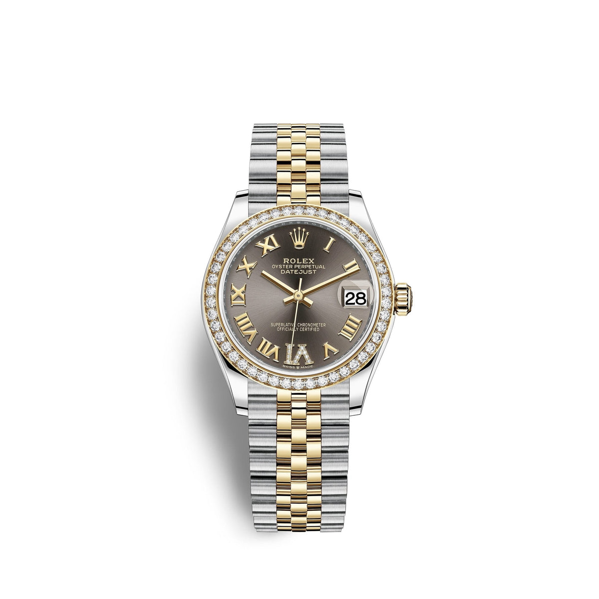 Datejust 31, Oystersteel, 18kt Yellow Gold and diamonds