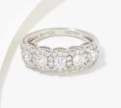 Diamonique Choice of Cut Halo Band Ring, Platinum-Clad - Cushion, 10