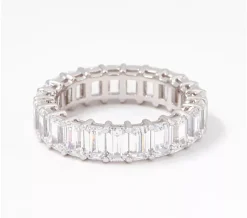 Diamonique Silver Choice Of Cut Eternity Band Ring, Platinum Clad