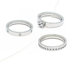 Steel by Diamonique Set of 3 Band Rings