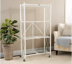 Pop-It 4 Tier Collapsible Wire Rack - White