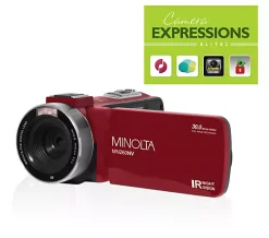 Minolta MN260NV Full HD Night Vision Camcorder with 32SD Card - Red