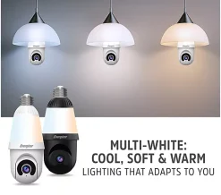 Alternative view of Energizer Smart WIFI Pan & Tilt 2K Light Bulb Camera 2PK