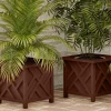 Pure Garden 2 Lattice Design 14.75" Planter Flower Plant Pots