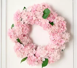 Martha Stewart 26" Indoor/Outdoor Faux Hydrangea Wreath - Pink