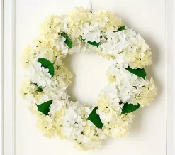 Martha Stewart 26" Indoor/Outdoor Faux Hydrangea Wreath - White