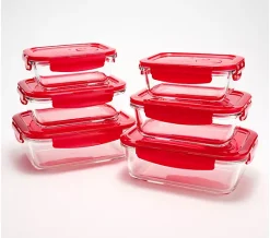 LocknLock 6-Piece Glass Rectangles w/ Vented Lids