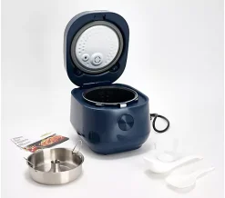 GreenPan Fuzzy Logic Carb Reducing 8 Cup Rice Cooker & Tools - Oxford Blue