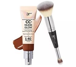 IT Cosmetics Your Skin But Better CC+ Nude Glow SPF40 w/ Luxe Brush - Deep