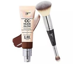 IT Cosmetics Your Skin But Better CC+ Nude Glow SPF40 w/ Luxe Brush - Deep Bronze