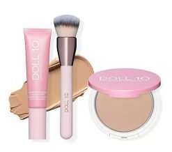 Doll 10 TCE Liquid Filter Foundation with Powder & Brush - Light Medium