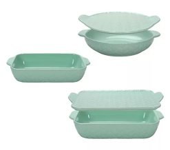 Temp-tations Carved Willow 5-Piece Essential Bakeware Set - Mint