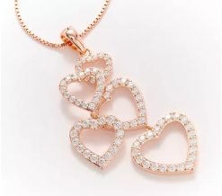 Diamonique x Kathy Levine Hearty Party Pendant on 24" Box Chain - Rose