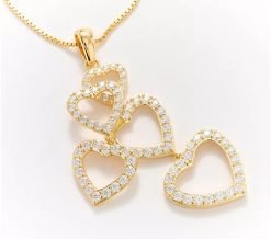 Diamonique x Kathy Levine Hearty Party Pendant on 24" Box Chain