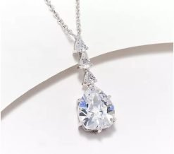 Alternative view of Diamonique x Kathy Levine Lorraine Historic Cut Necklace, Sterl