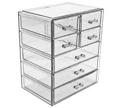 Sorbus Makeup and Jewelry Storage Case with 7 Drawers - Clear