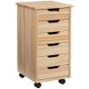 Linon Home Karla Six-Drawer Rolling Storage Cart