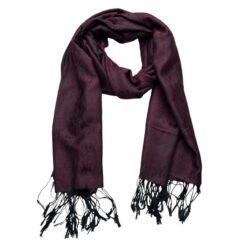 Alternative view of 2pcs Floral Romantic Jacquard Florals On Vivid Magenta Long Scarf ,Luxe Look For Evening Wear,Scarf,vacation,daily Life,evening Party,Office Appropriate Subtlety For Women Men