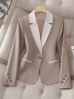 Alternative view of Professional Contrasting-Color Button Elegant Formal Blazer
