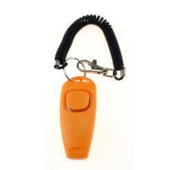 Two-in-one Clicker Pet Training Clicker Pet Clicker Whistle Dog Training Whistle Yellow Bracelet - Orange