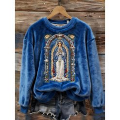 Flannel Top For Christmas Sweet Crew-Neck Sweater With Snowman Design POD - Style1, L