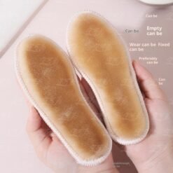 Children's Warm Insole Winter Fleece-lined Thickened Super Soft Sweat Absorbing And Deodorant - Khaki, 20Size