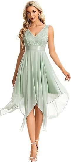 Women's Lace Chiffon Cocktail Ball Gown - Style6, US Size 14