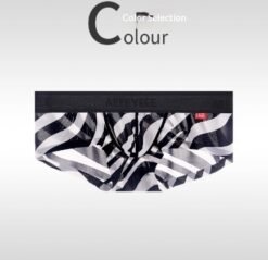 Men's Non-low-rise Ultra-thin Leopard Print Boxer Briefs - Zebra, M