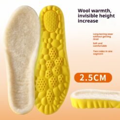 Breathable Sweat Absorbing Shock-absorbing Comfortable Soft Bottom Drooping Wool Insole - 2.5cm, 45to46