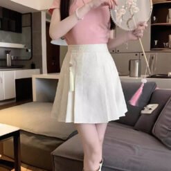 Stylish And Minimalist Design Womens Skirt - White, 2XL