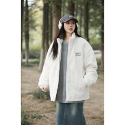 New Winter American-style Corduroy Cotton Coat With A Premium High-end Feel - Beige, M