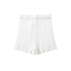 Hot Girl Knitted Shorts For Women - Beige, M