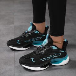 Womens Lightweight Shock-Absorbing Mesh Running Shoes For Sports - Black, 42