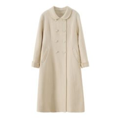 Womens Warm Retro Fitted Wool Coat - Apricot, 3XL