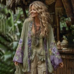 Linen Shawl-printed Buttonless Shirt Travel Ethnic-style Shawl - GKNH57164U, 5XL