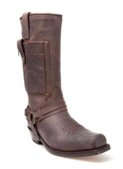 Embroidered Knight High-Heel Leather Mens Boots - Coffee, 40