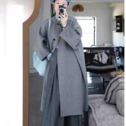 Alternative view of Womens Stylish Mid-length Gray Wool Coat