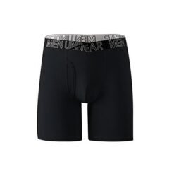 V-Shape Mens Breathable Boxer Briefs For Running And Fitness  Extended Length - Black, 3XL