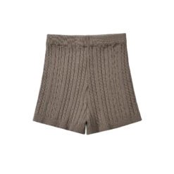 Hot Girl Knitted Shorts For Women - Coffee, S