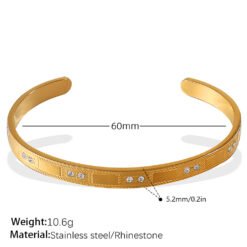 Buckle Bracelet Alloy Open-end Bracelet - White Diamond Gold Bracelet