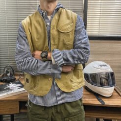 Mens Retro Short Casual Work Vest